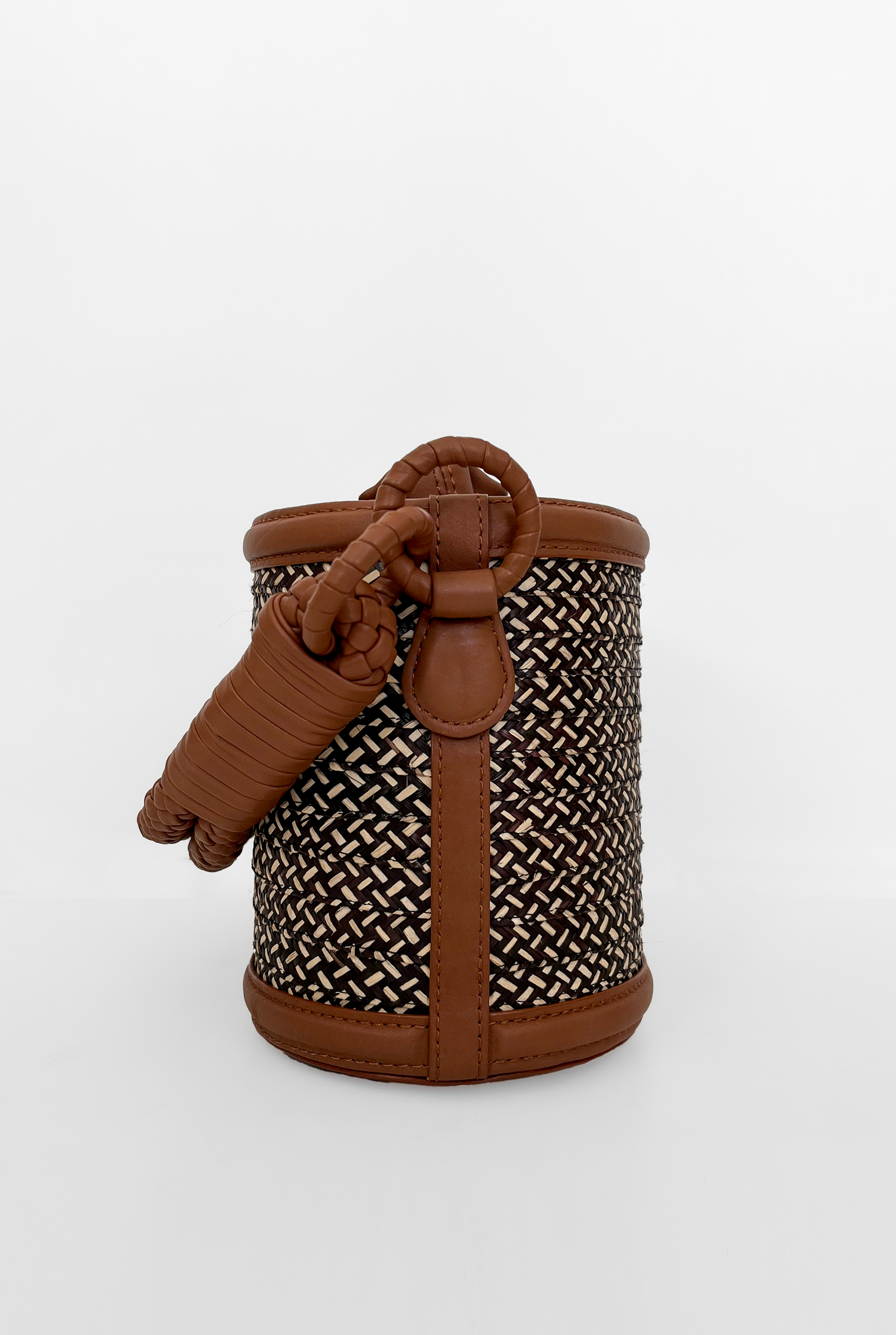 Caña Basket Bucket, Marbled Brown
