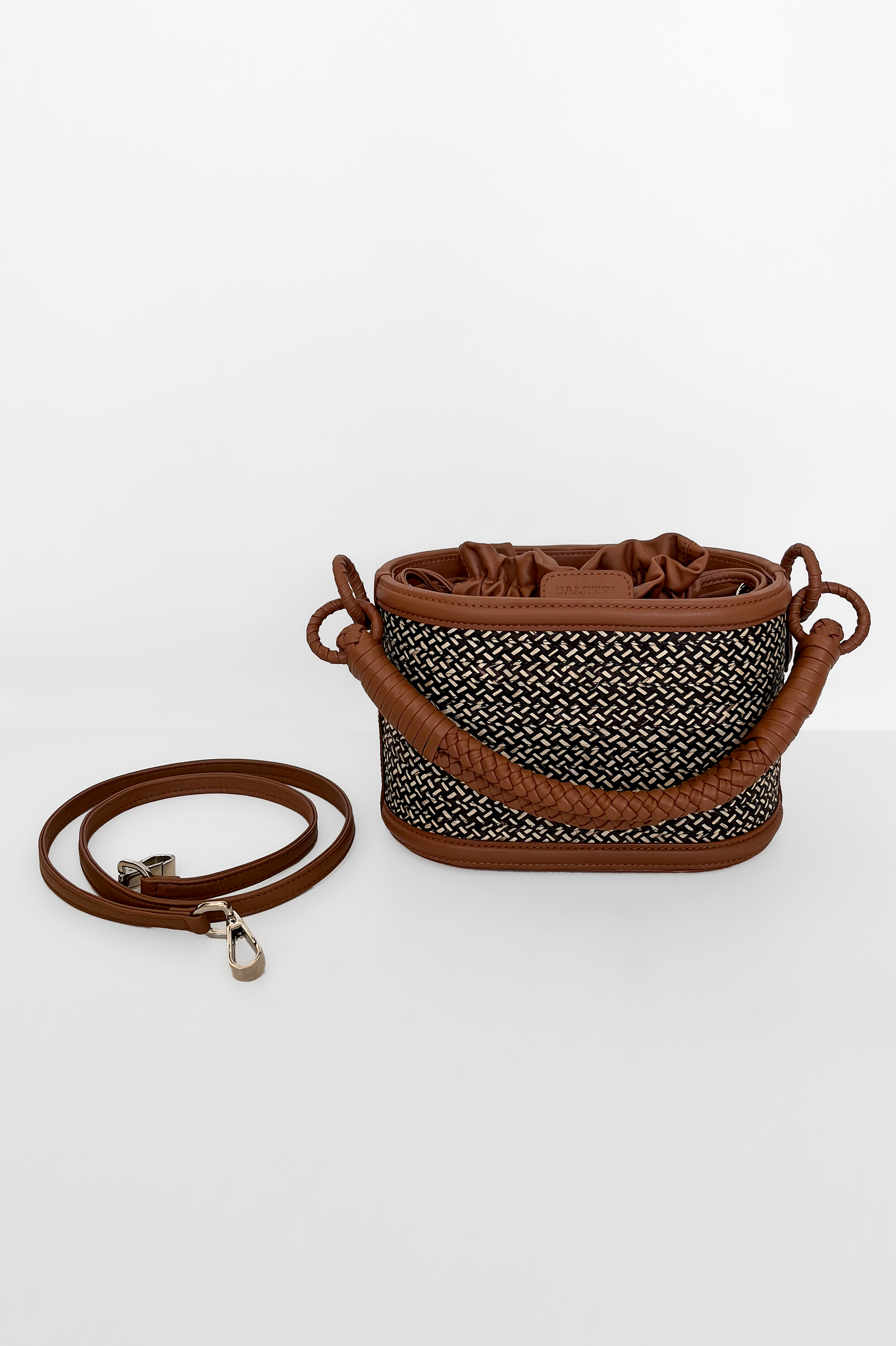 Caña Basket Bucket, Marbled Brown