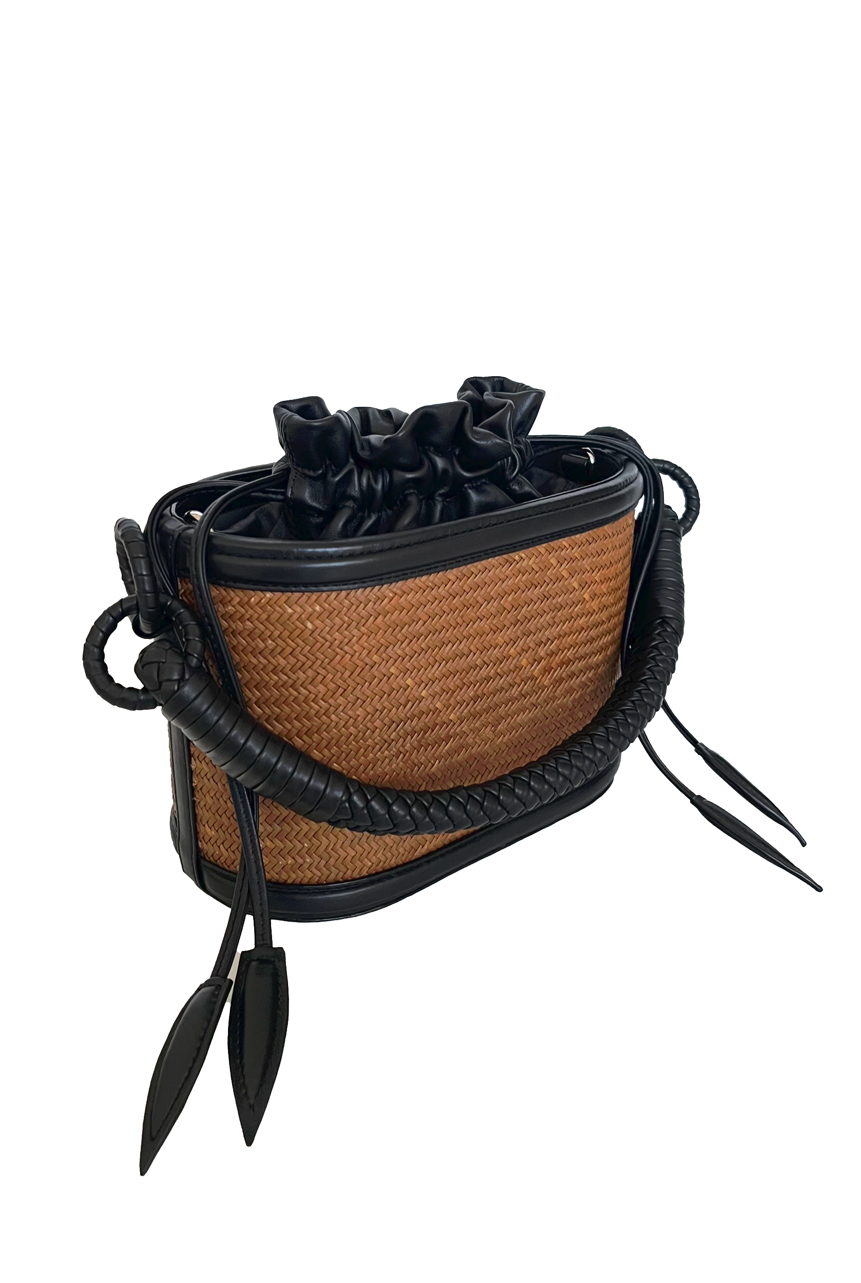 Iraca Basket Bucket, Chocolate