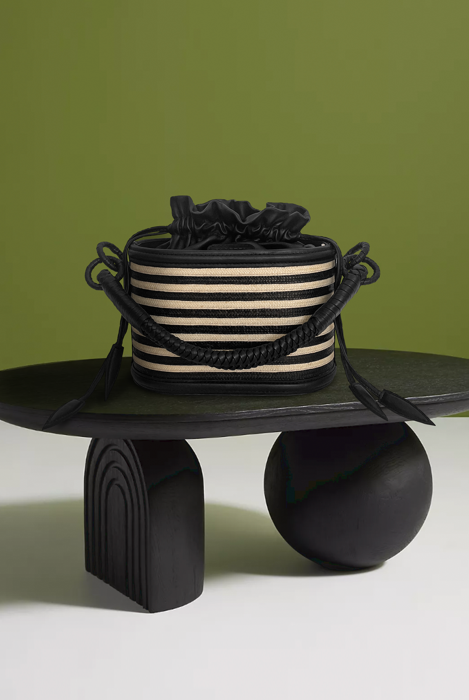 Caña Basket Bucket Bag, Stripes.