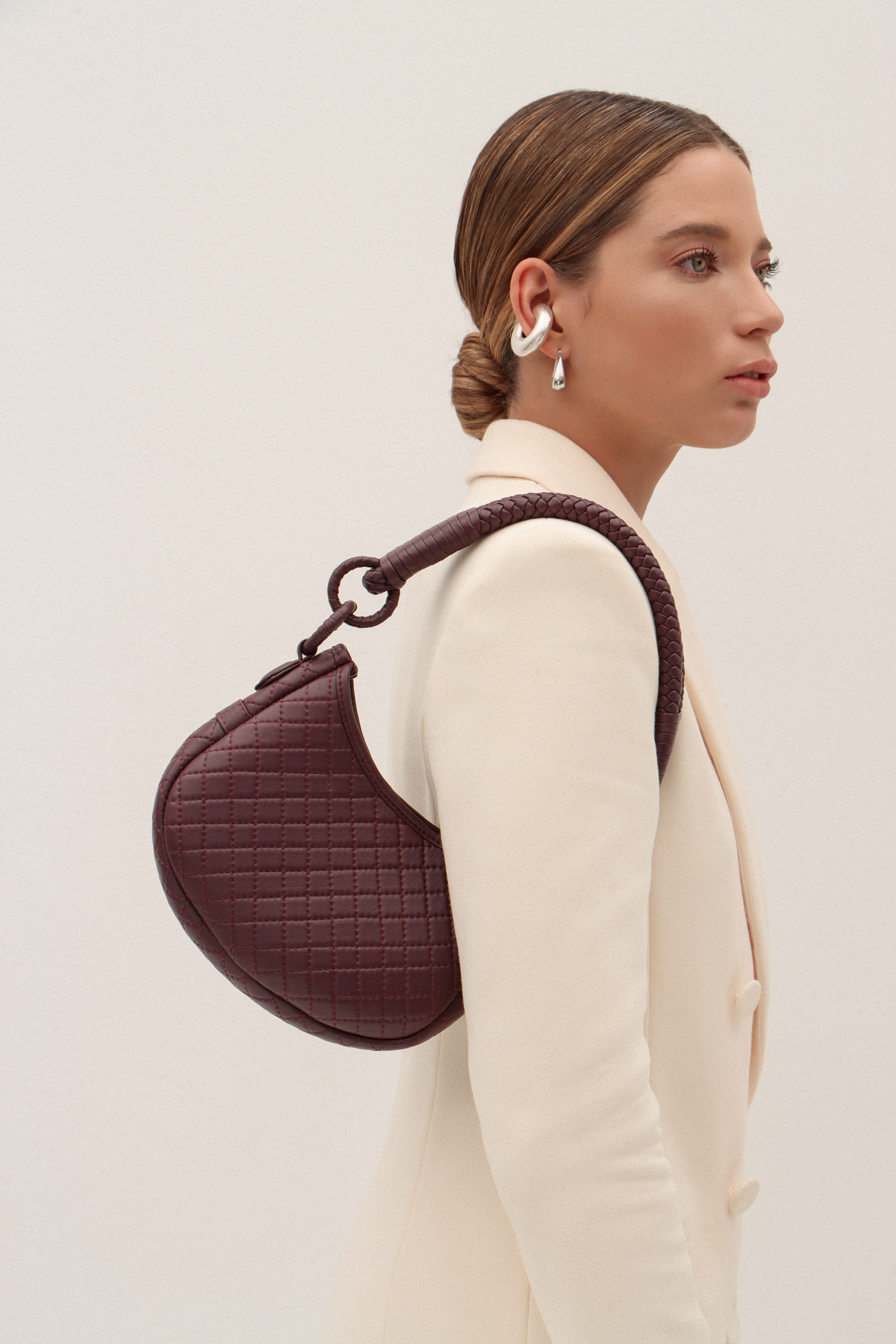 Saddle Mini, Shoulder Bag - Burgundy