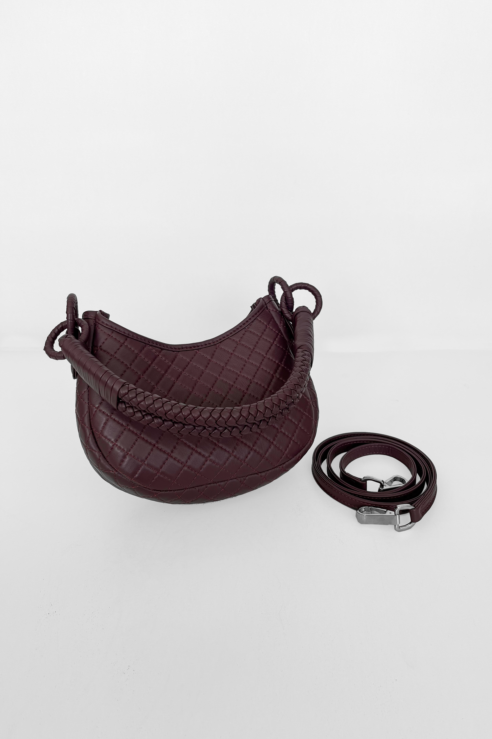 Saddle Mini, Shoulder Bag - Burgundy