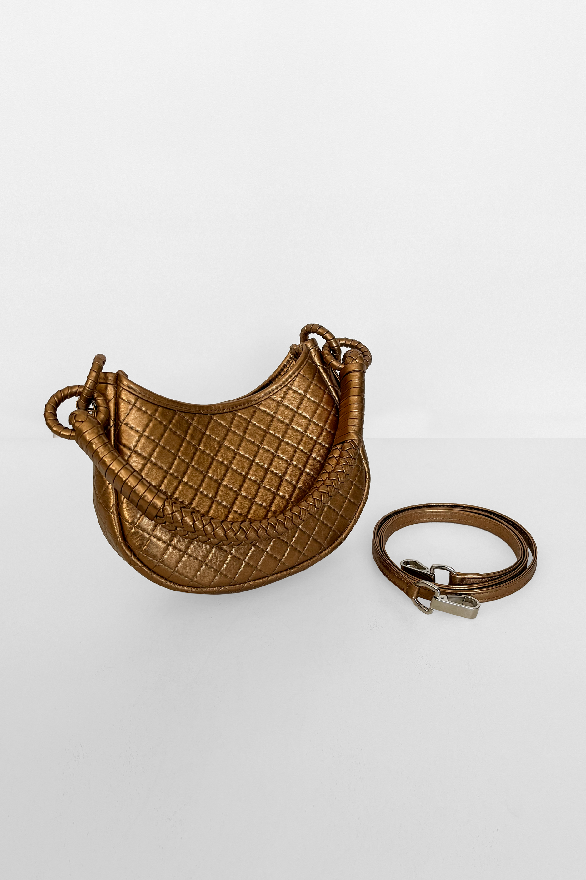 Saddle Mini, Shoulder Bag - Gold