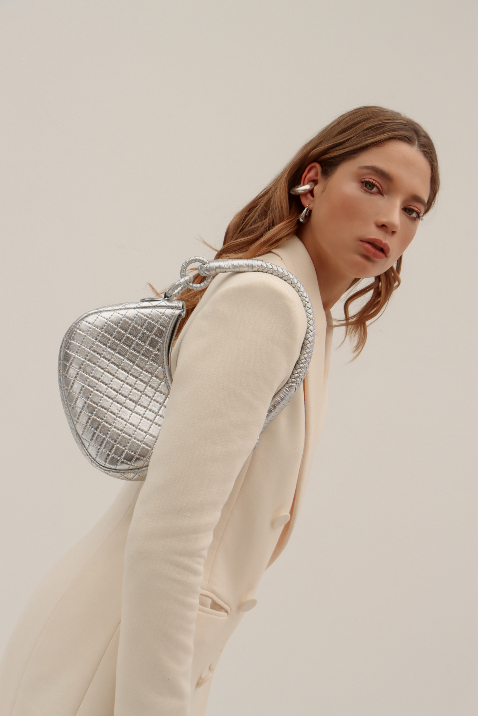 Saddle Mini, Shoulder Bag - Silver