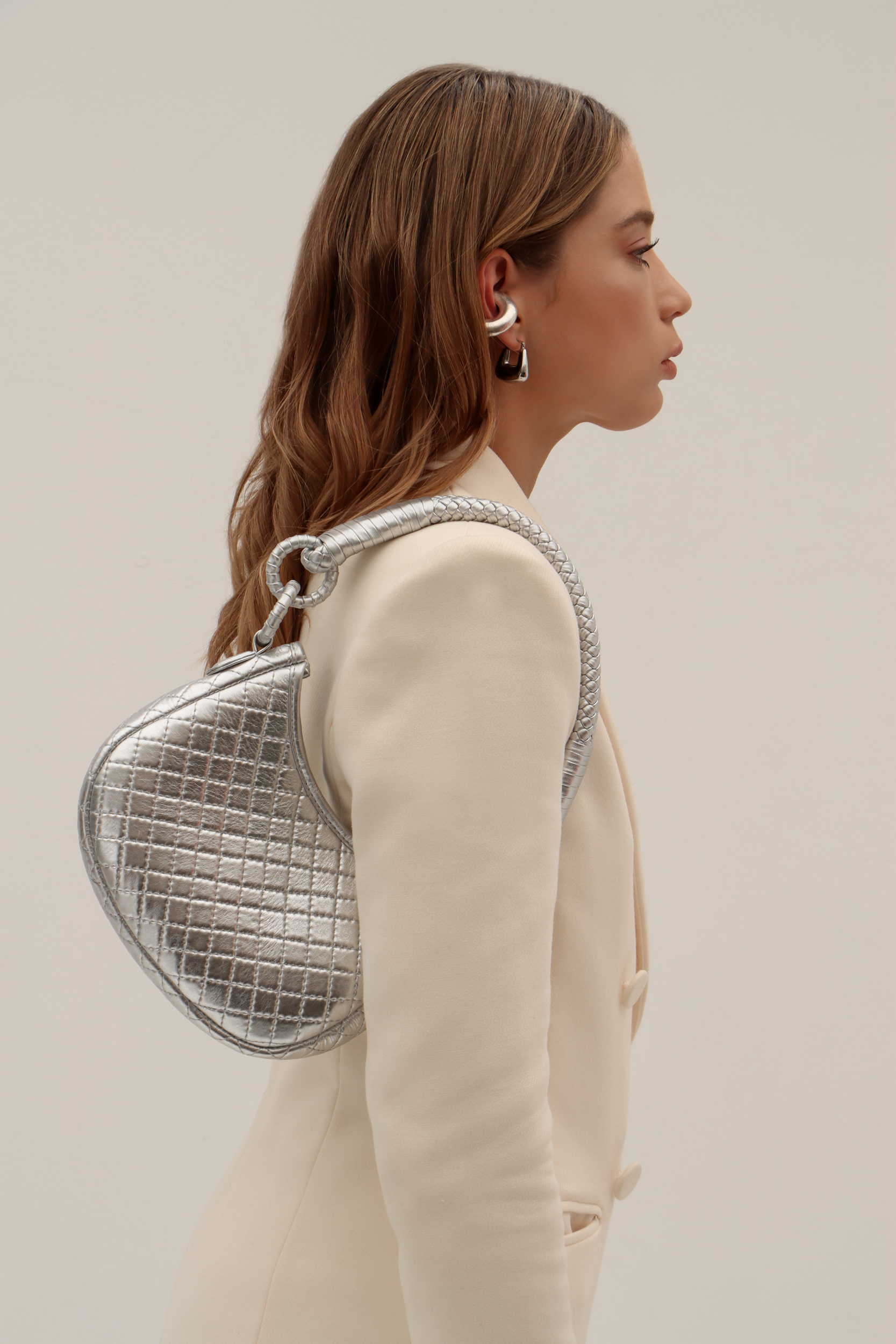 Saddle Mini, Shoulder Bag - Silver