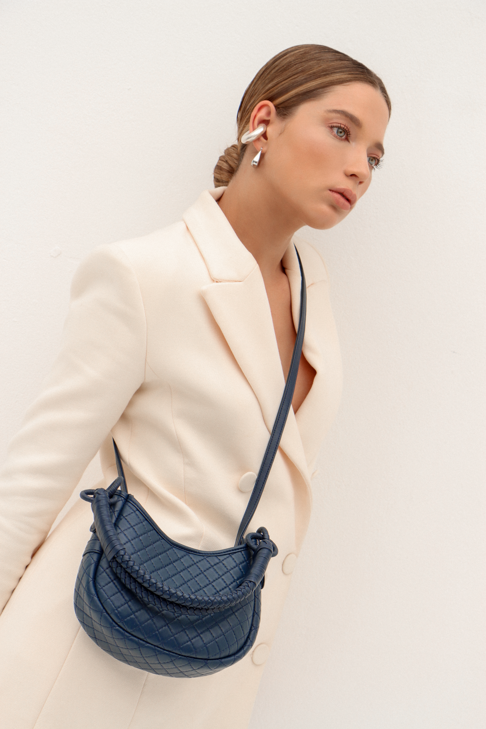 Saddle Mini, Shoulder Bag - Navy Blue