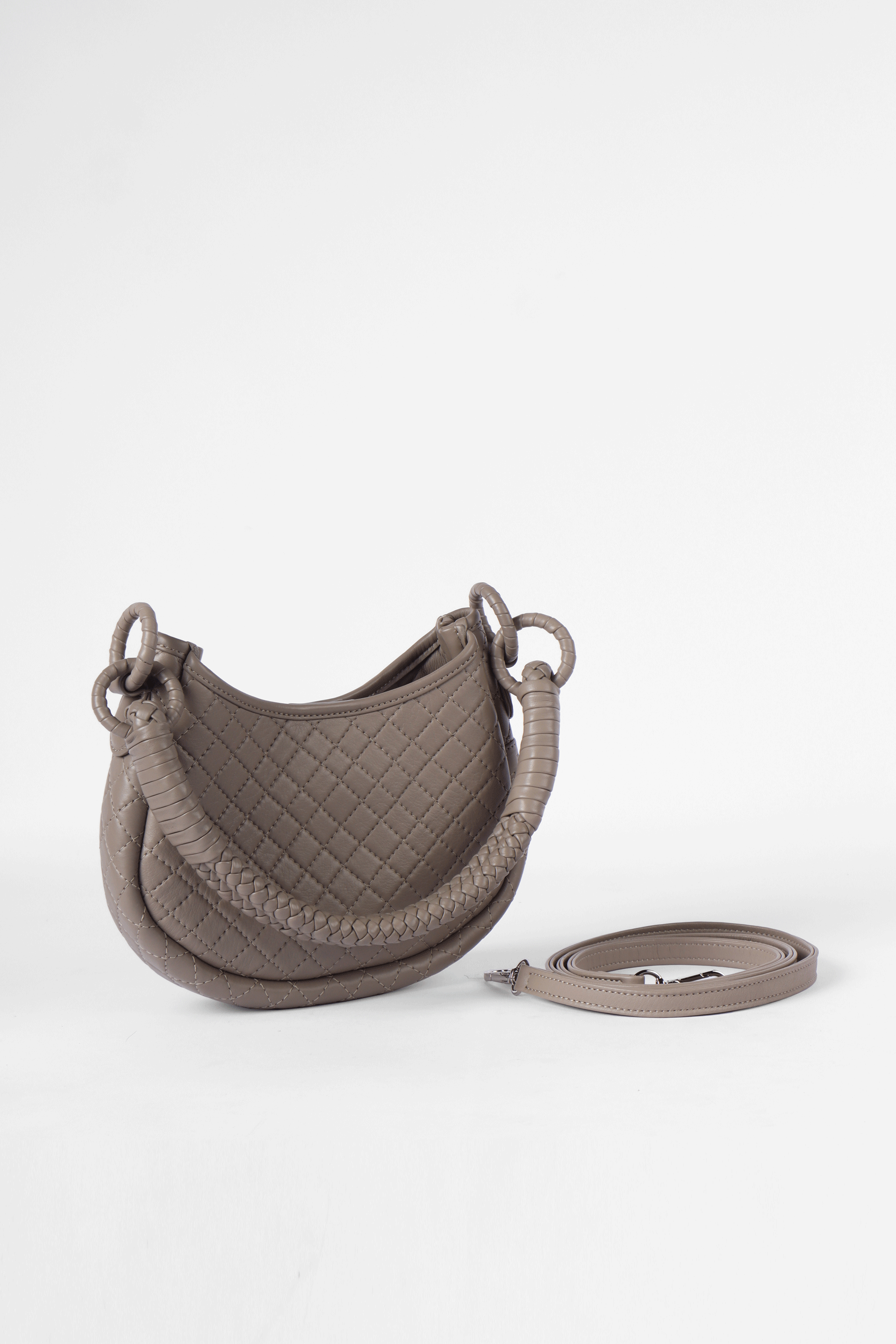 Saddle Mini, Shoulder Bag - Taupe