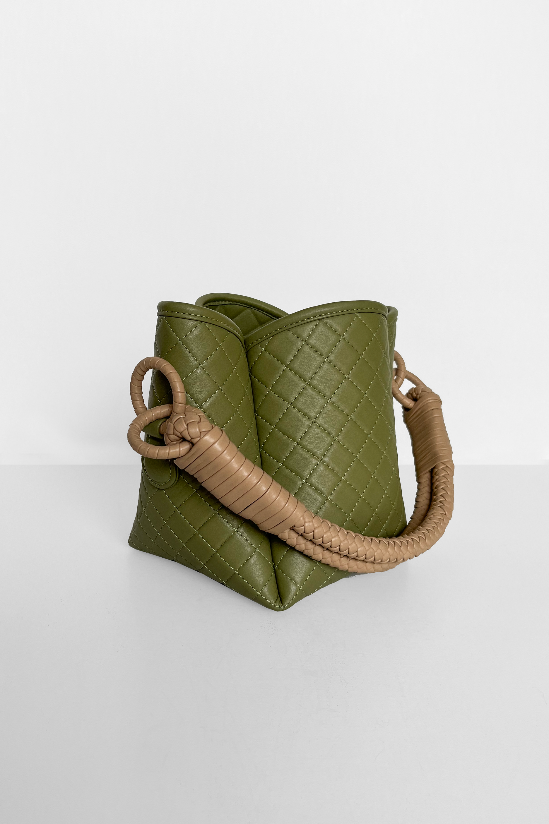 Tulip Mini Bucket Bag, Aloe & Cappuccino