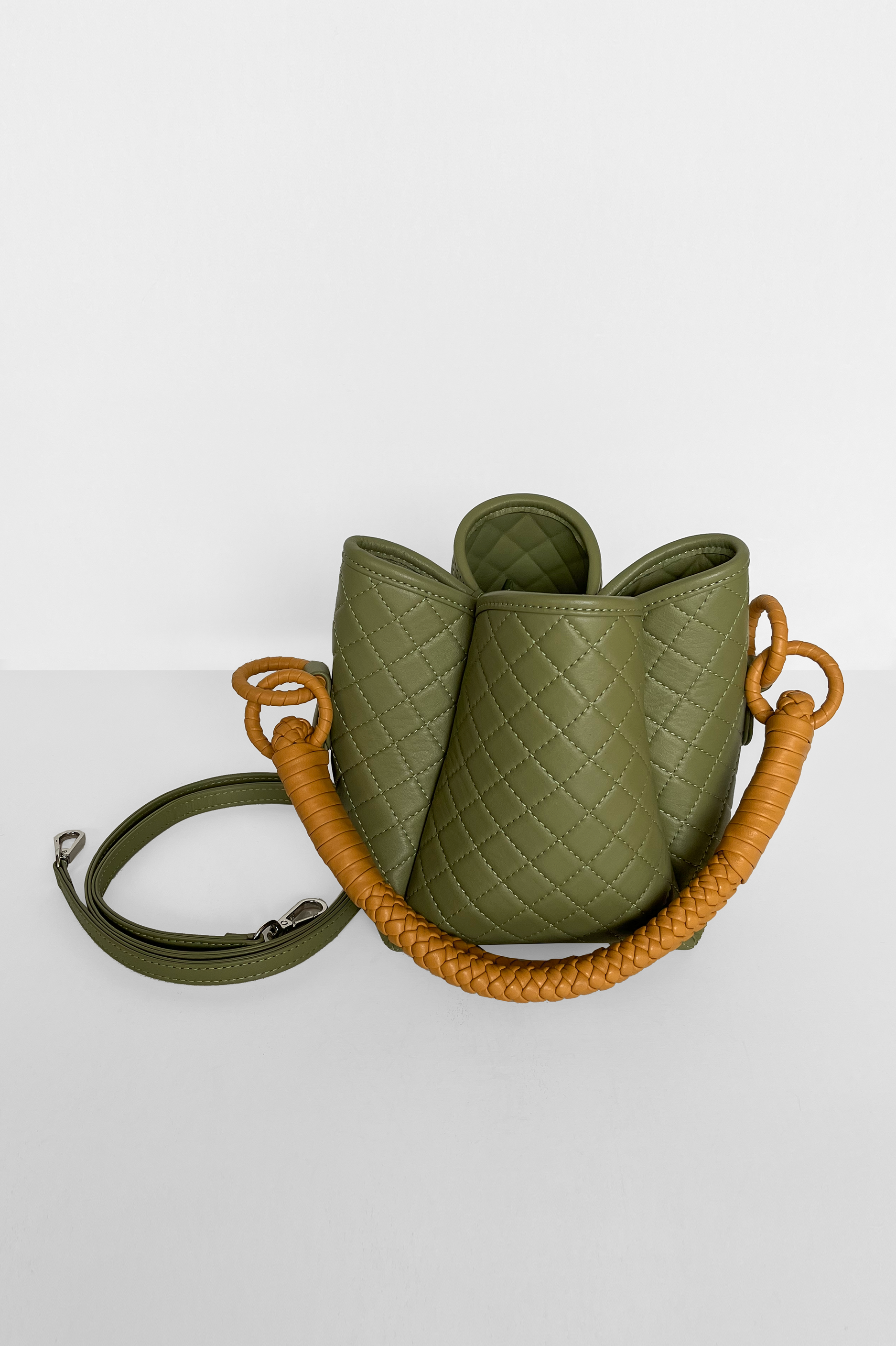 Tulip Mini Bucket Bag, Aloe & Yellow