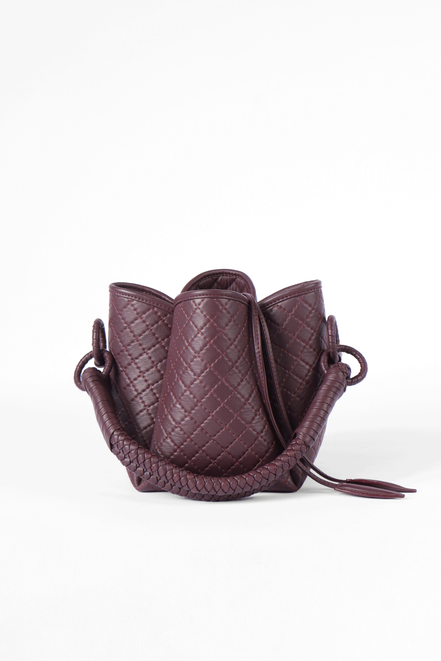 Tulip Mini Bucket Bag, Burgundy
