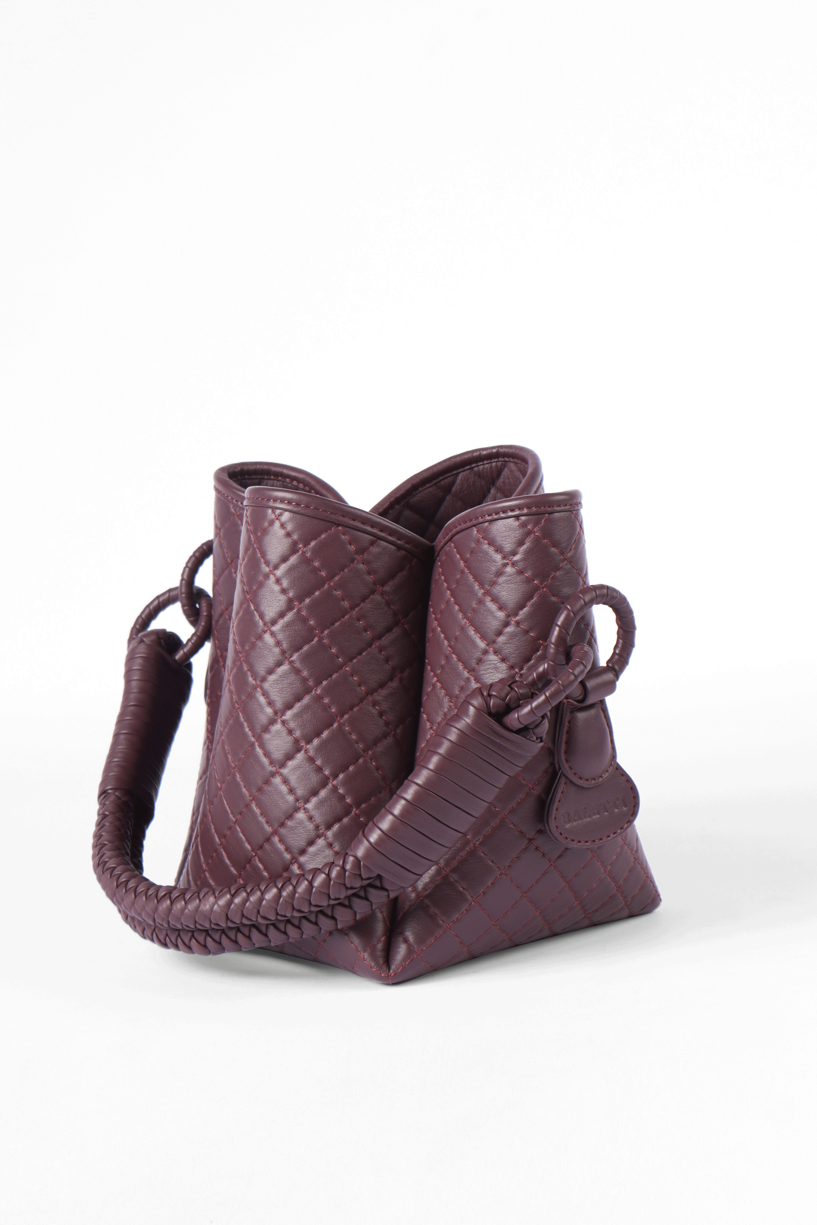 Tulip Mini Bucket Bag, Burgundy