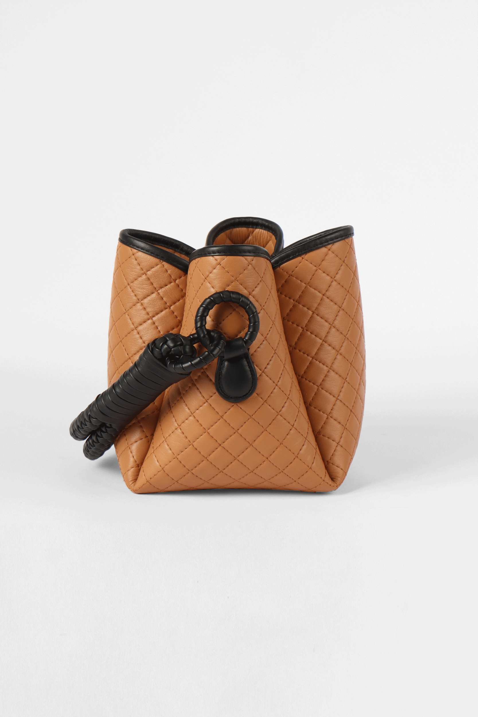 Tulip Mini Bucket Bag, Honey & Black