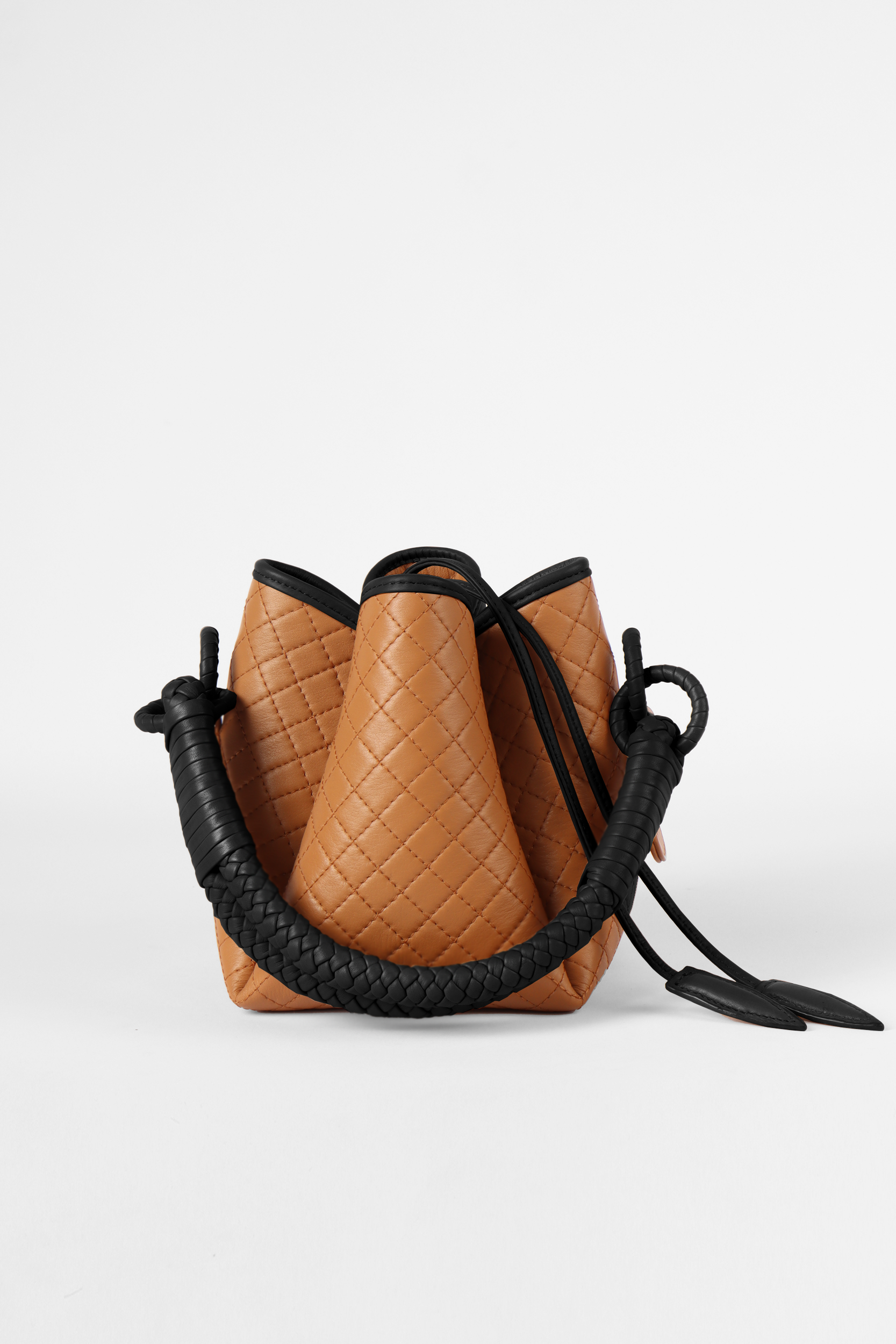 Tulip Mini Bucket Bag, Honey & Black