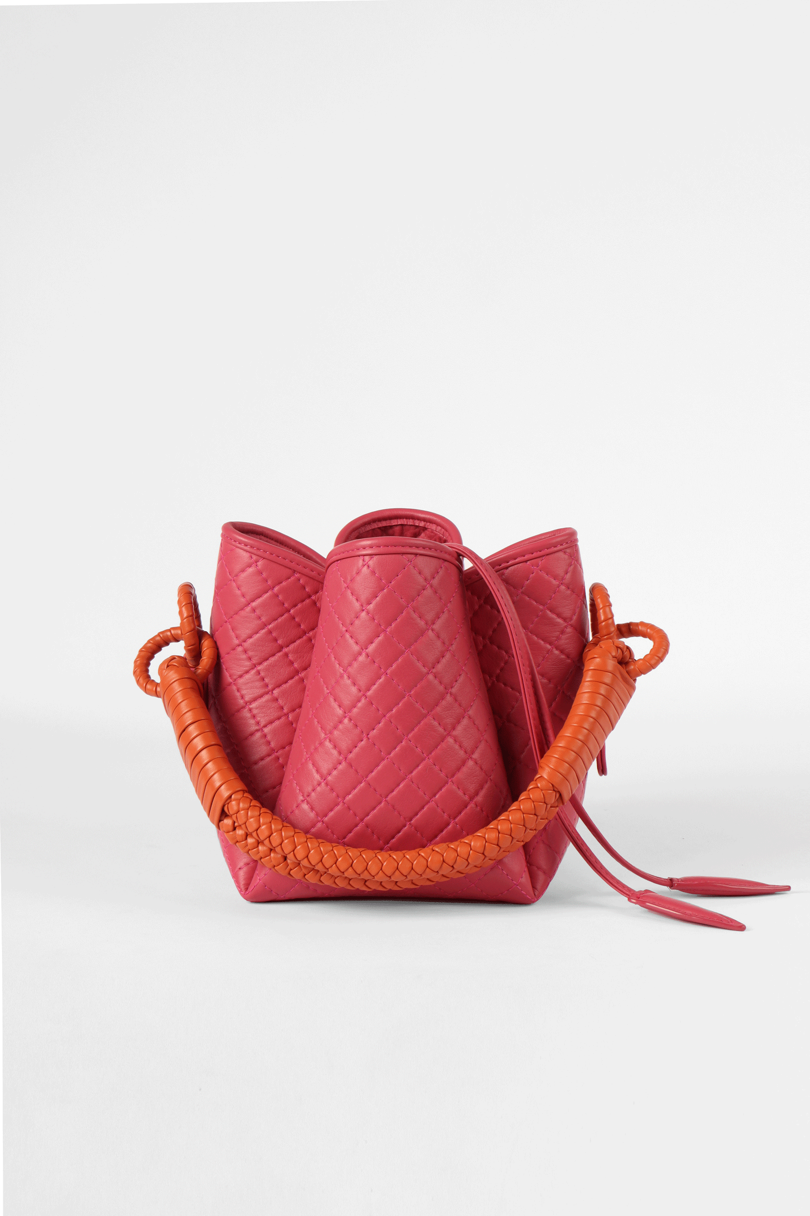 Tulip Mini Bucket Bag, Pink & Orange.