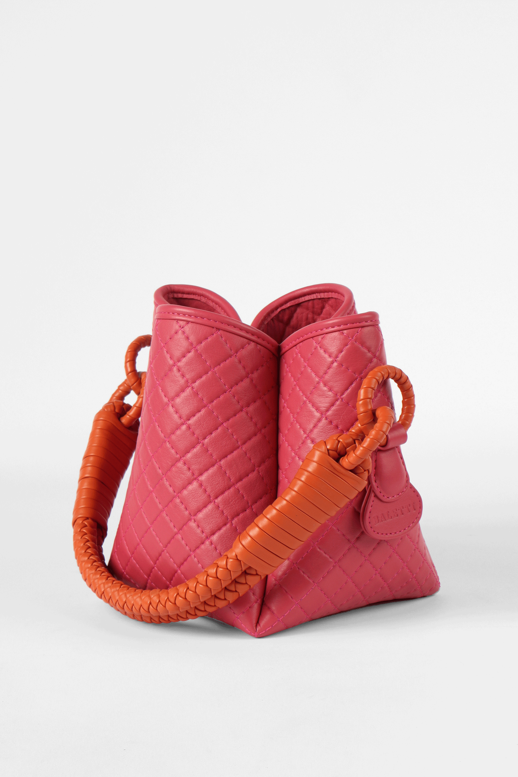 Tulip Mini Bucket Bag, Pink & Orange.