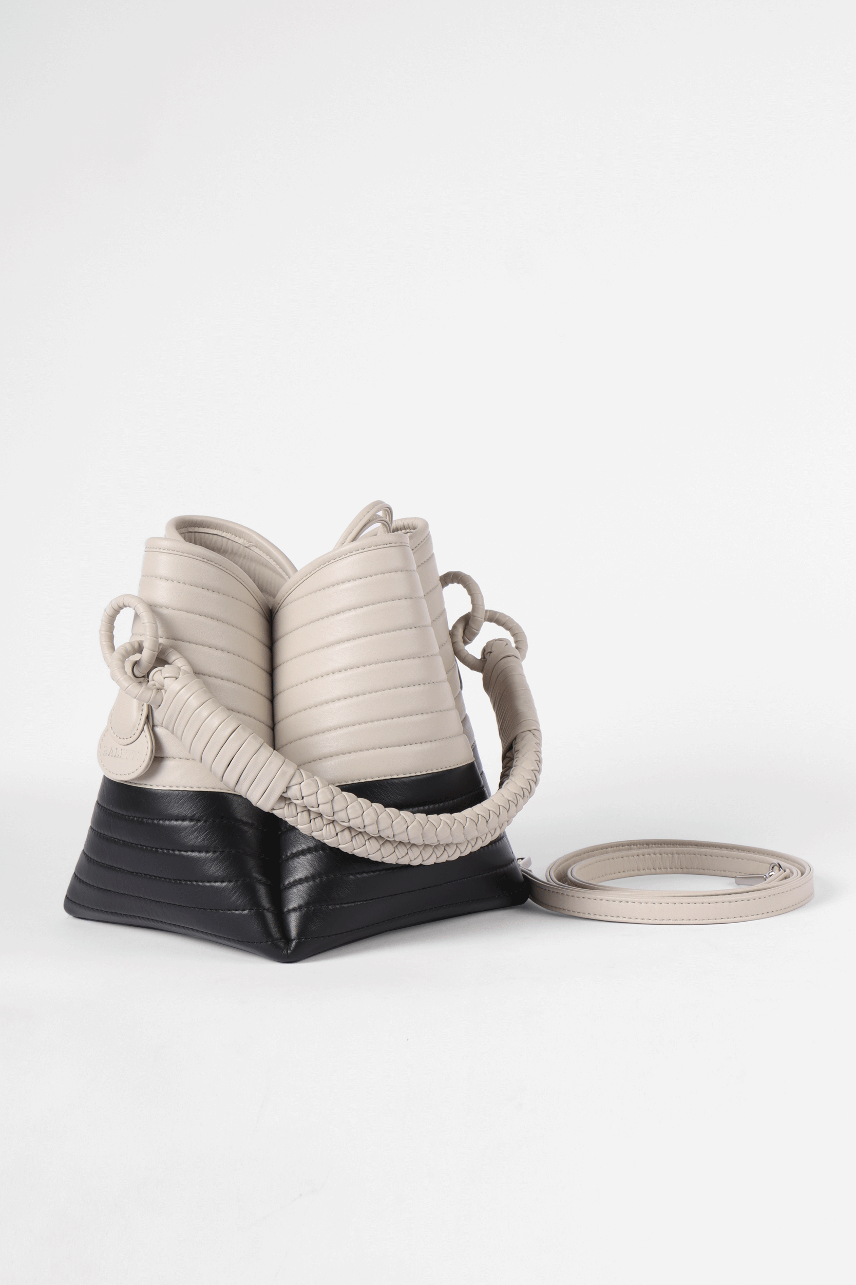 Tulip Oxford Bag, Black & Off-White