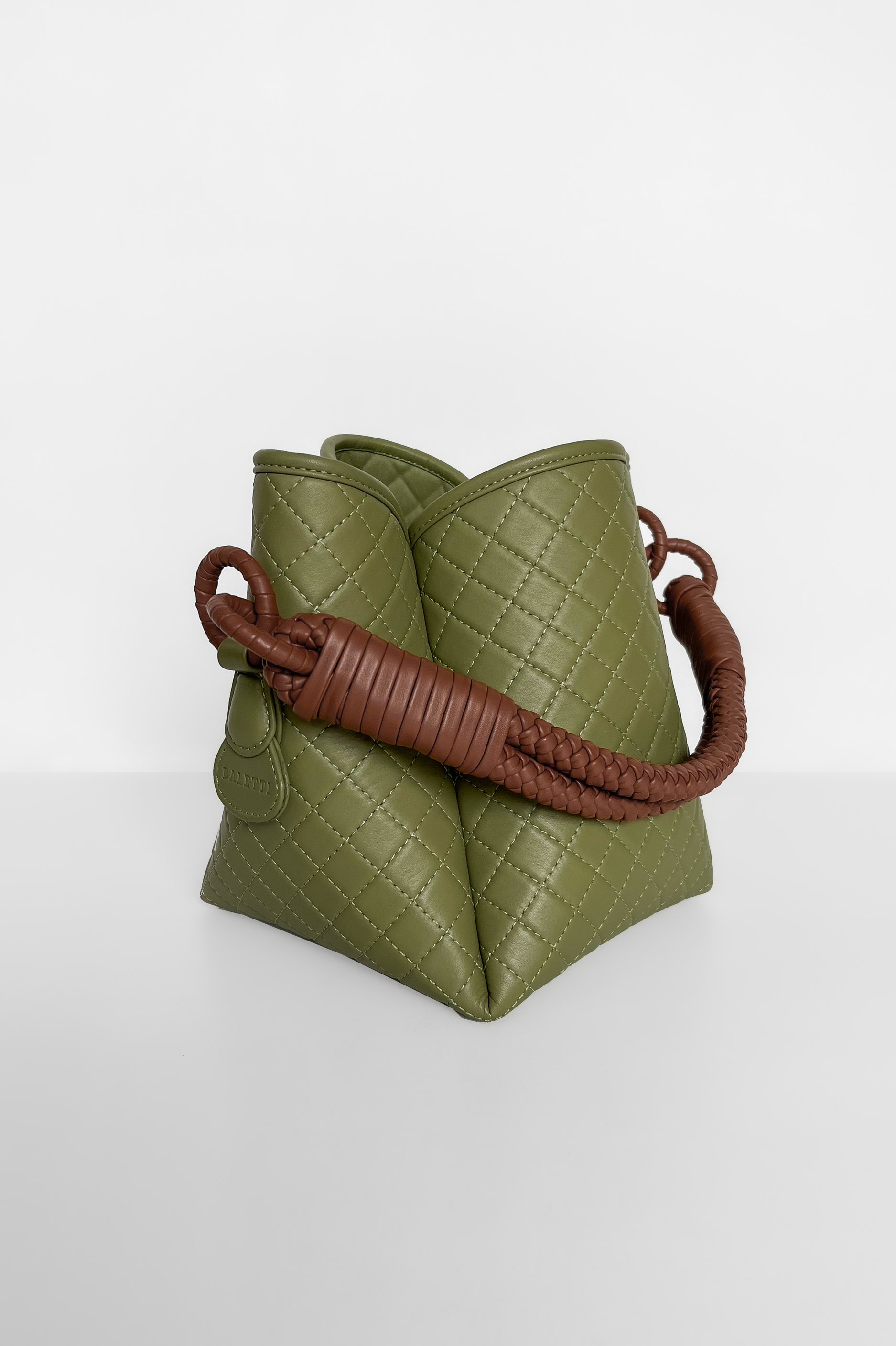 Tulip Bucket Bag, Aloe & Brandy