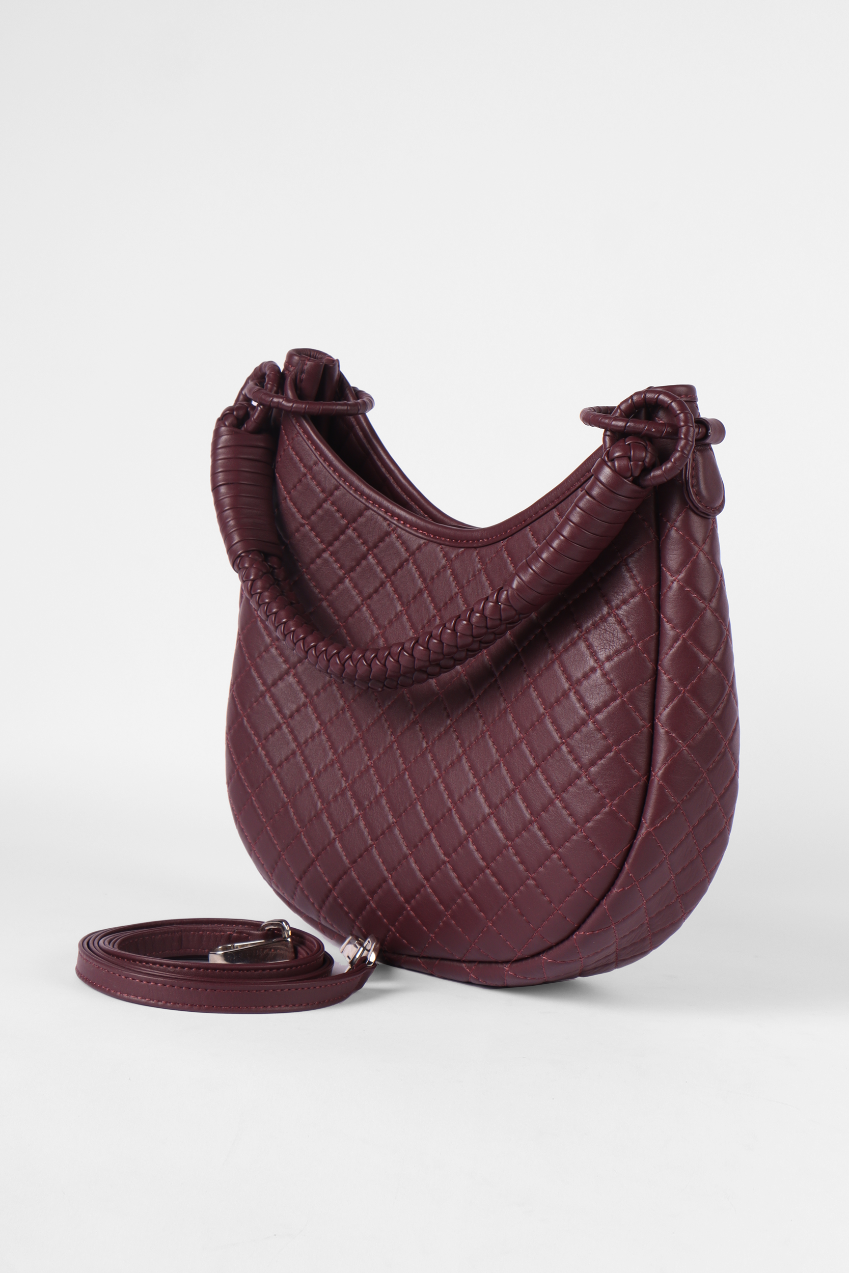 Saddle Shoulder Bag, Burgundy