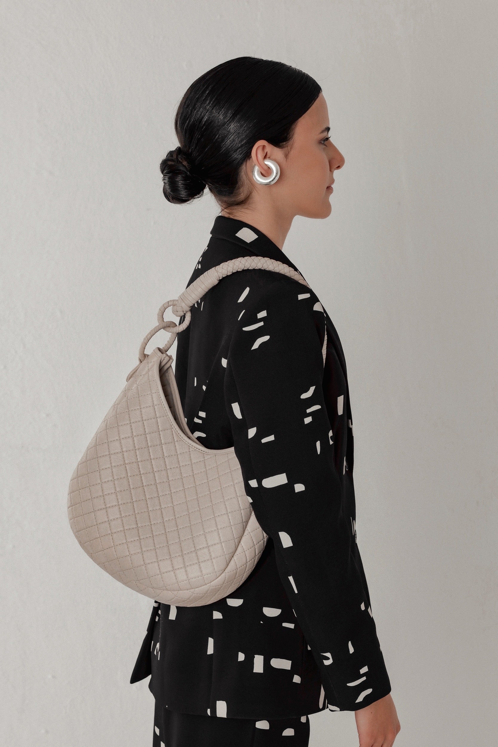 Saddle Shoulder Bag, Beige