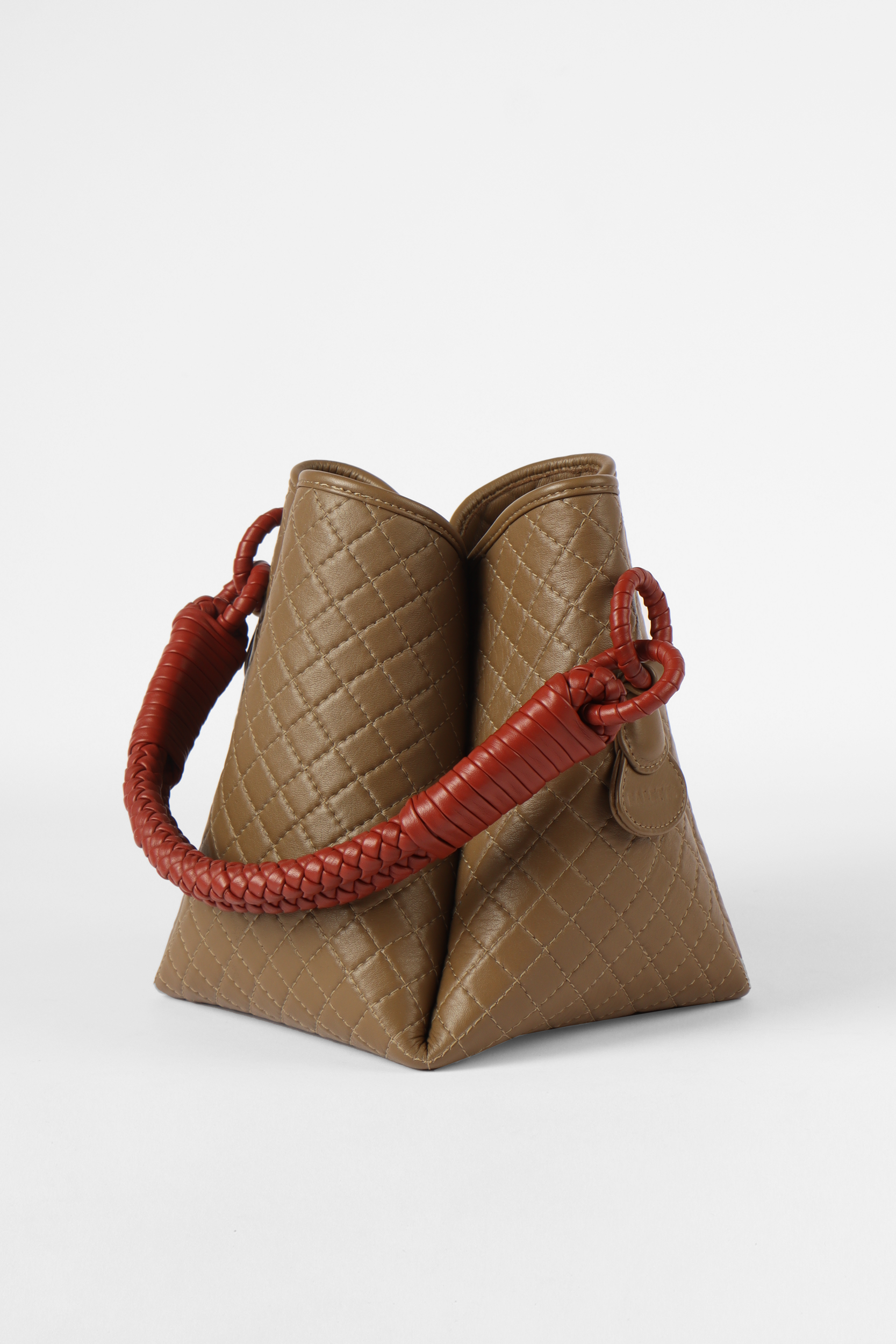 Tulip Bucket Bag, Olive & Brick