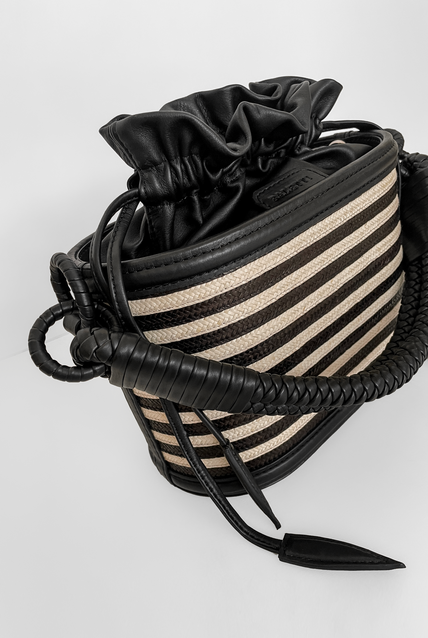 Caña Basket Bucket Bag, Stripes.