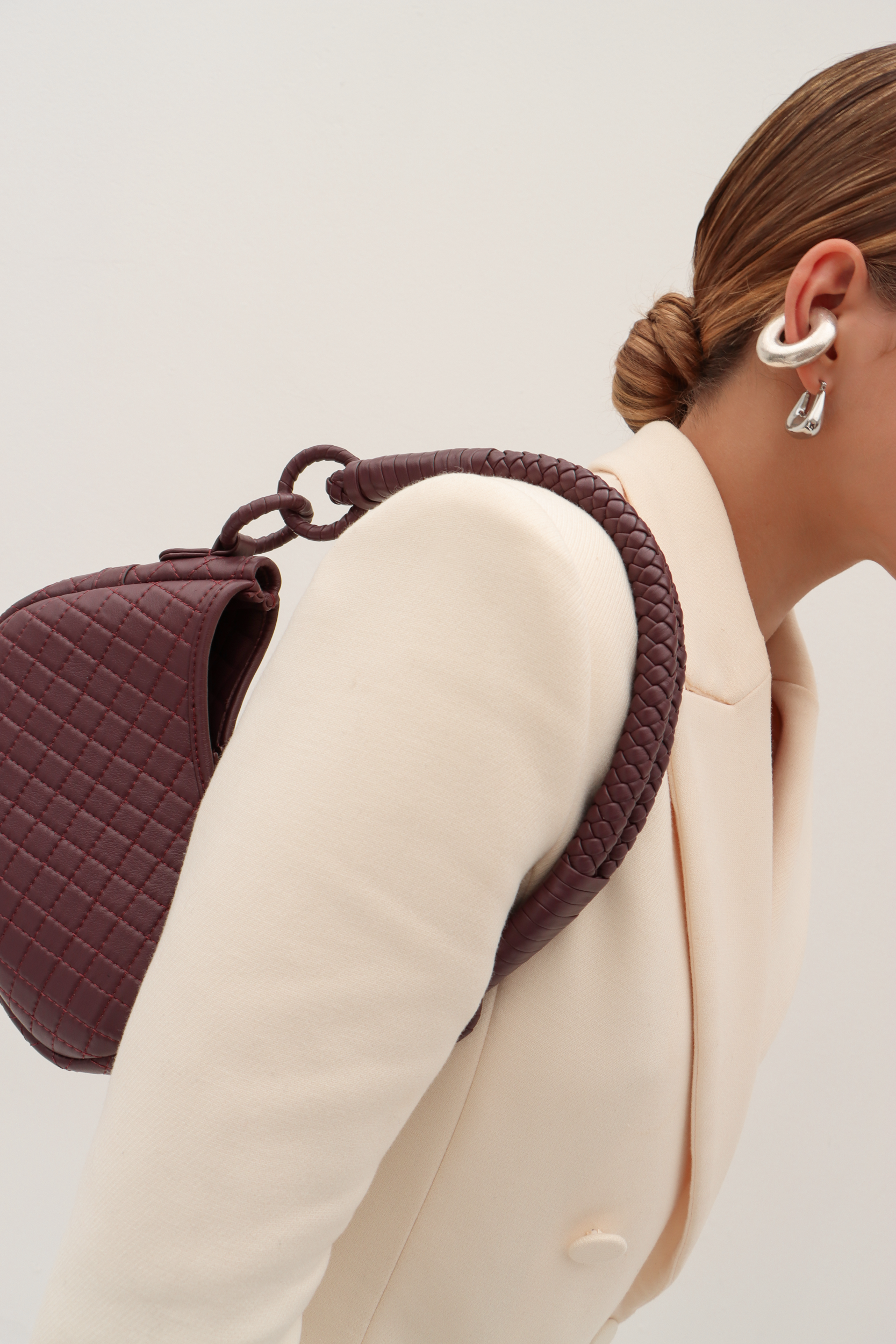 Saddle Mini, Shoulder Bag - Burgundy