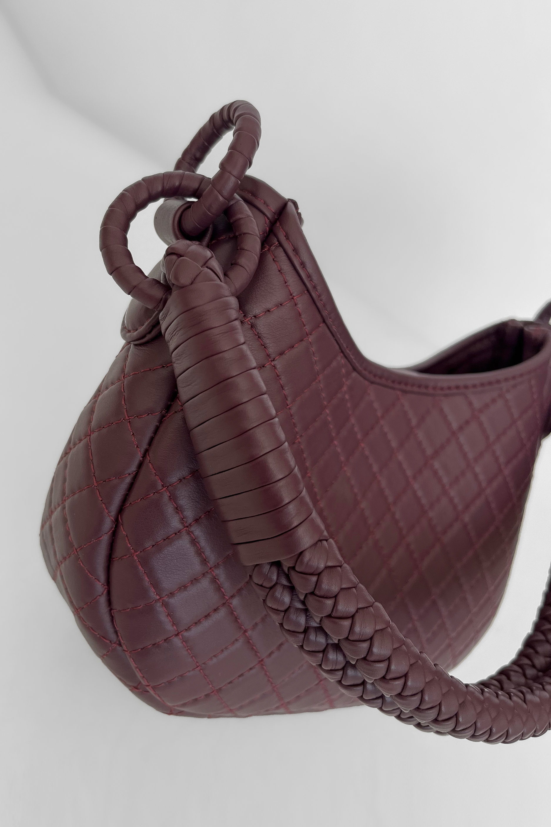 Saddle Mini, Shoulder Bag - Burgundy