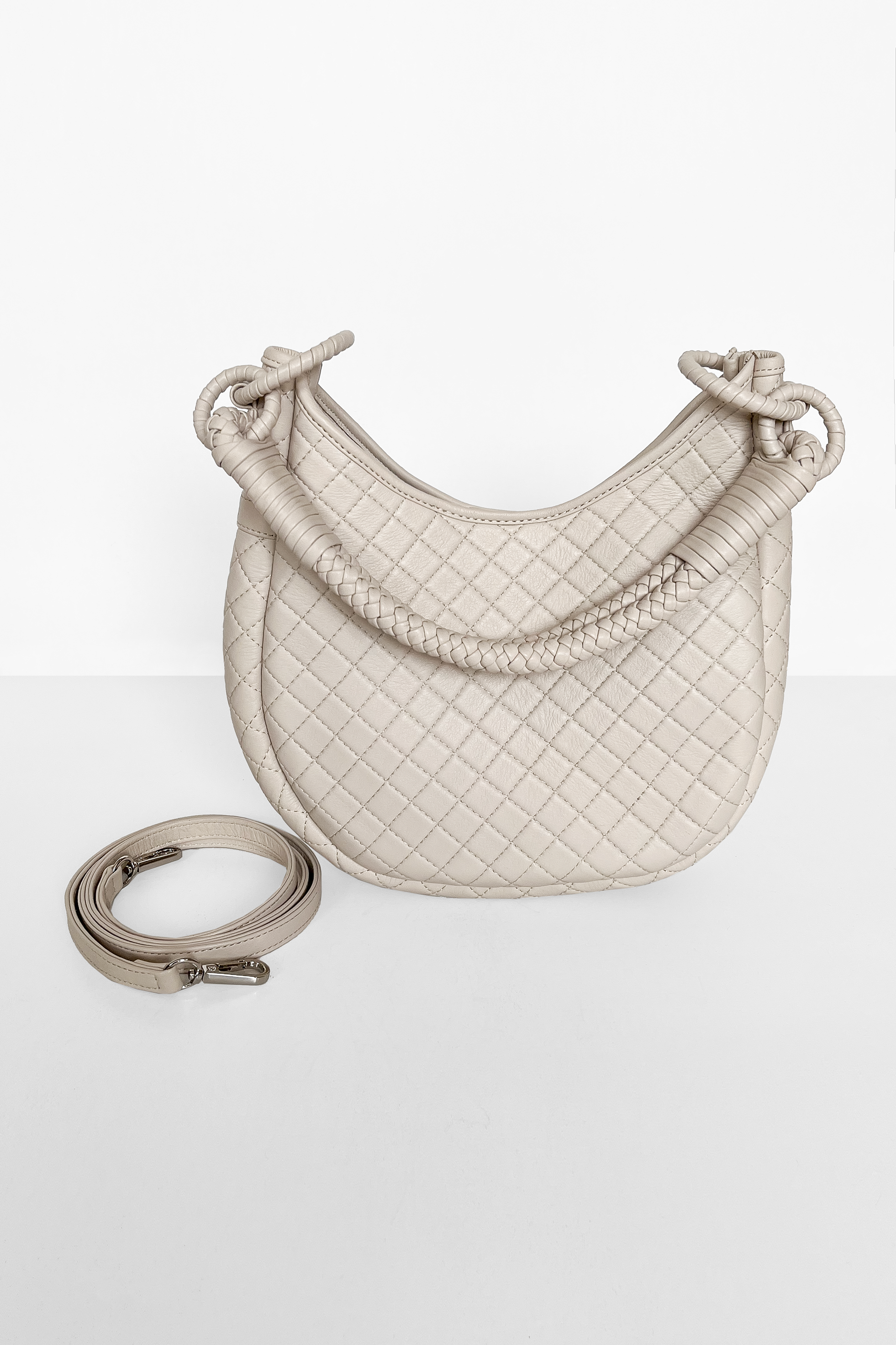 Saddle Shoulder Bag, Beige