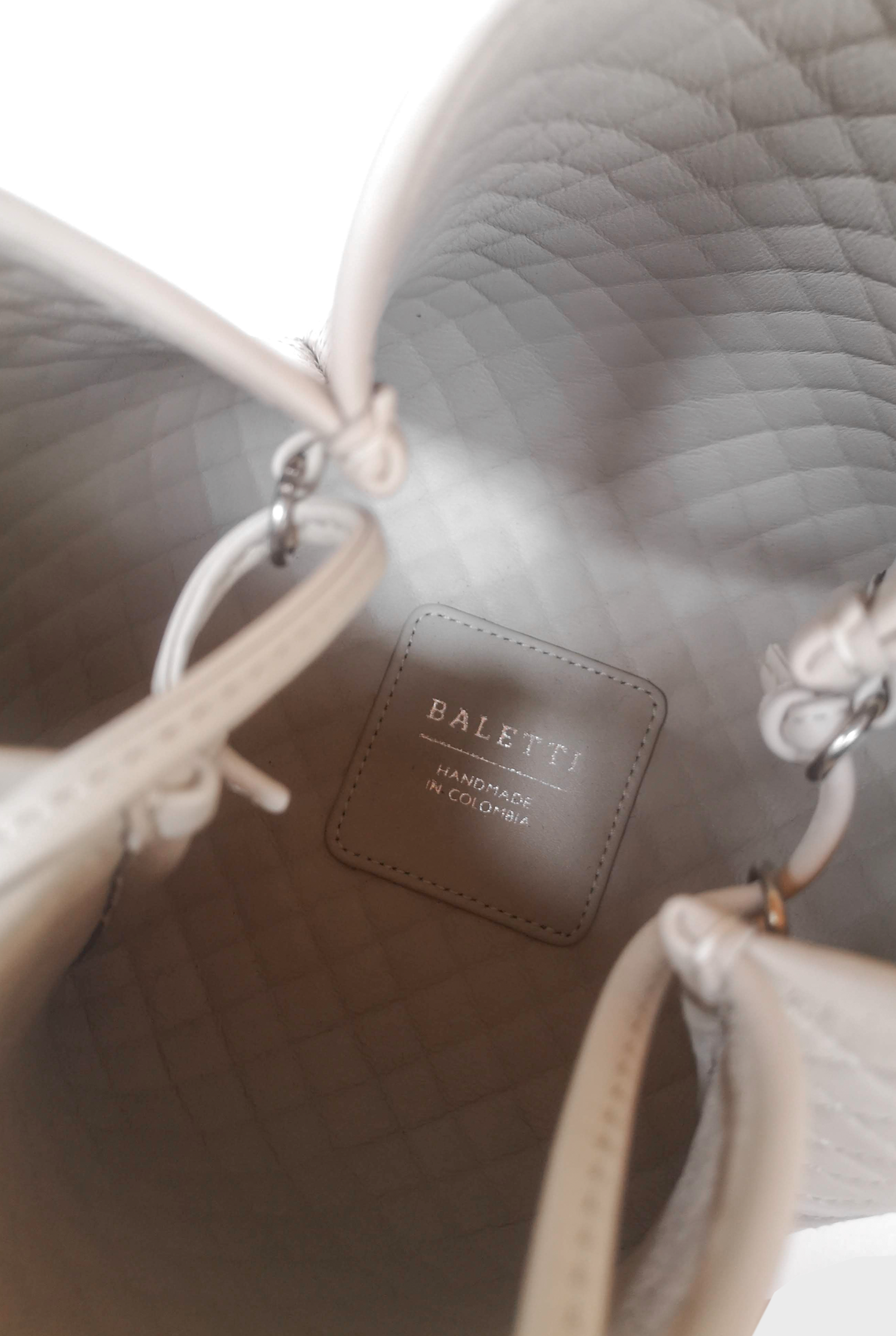 Tulip Mini Bucket Bag, Off-white & Brandy