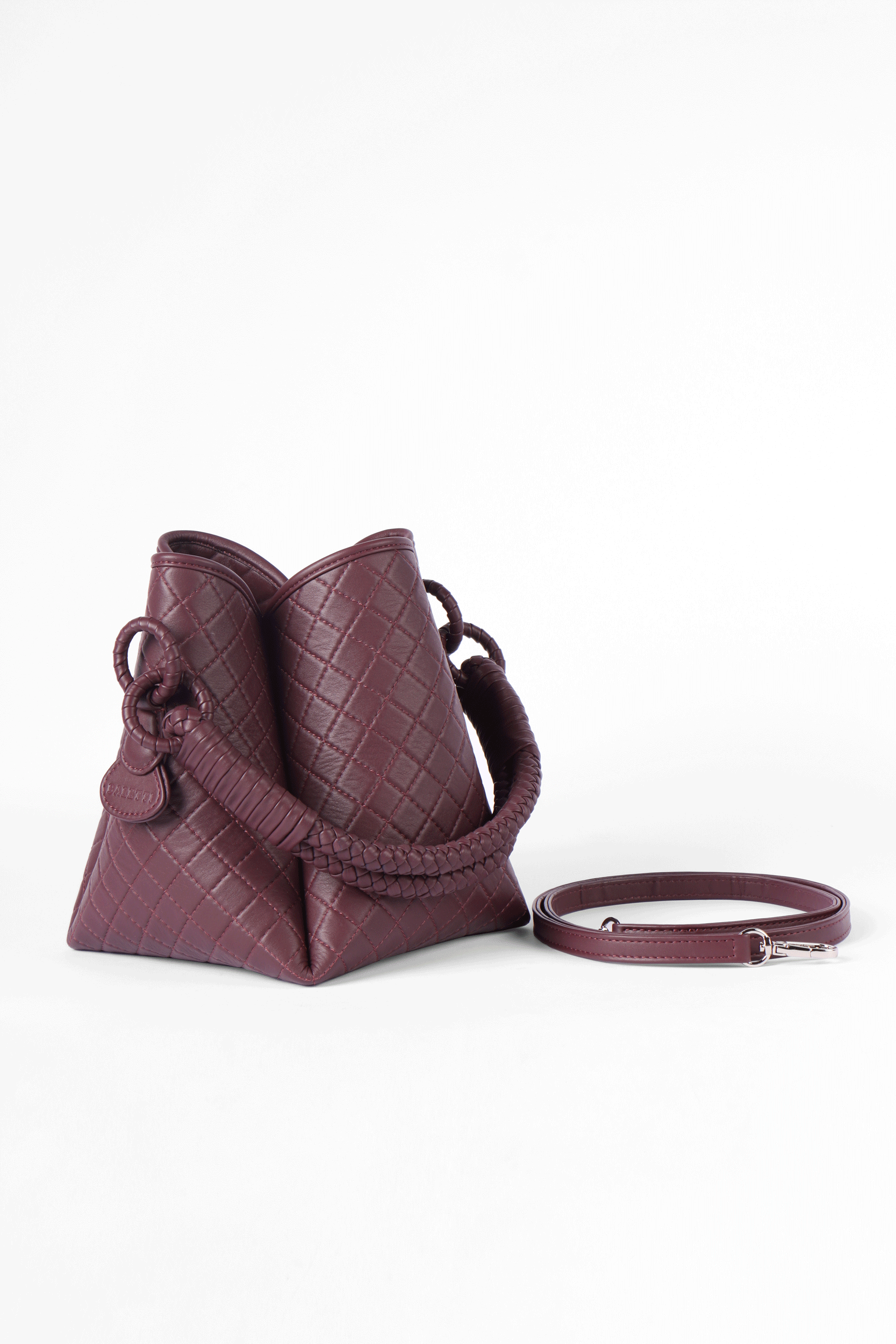 Tulip Bucket Bag, Burgundy