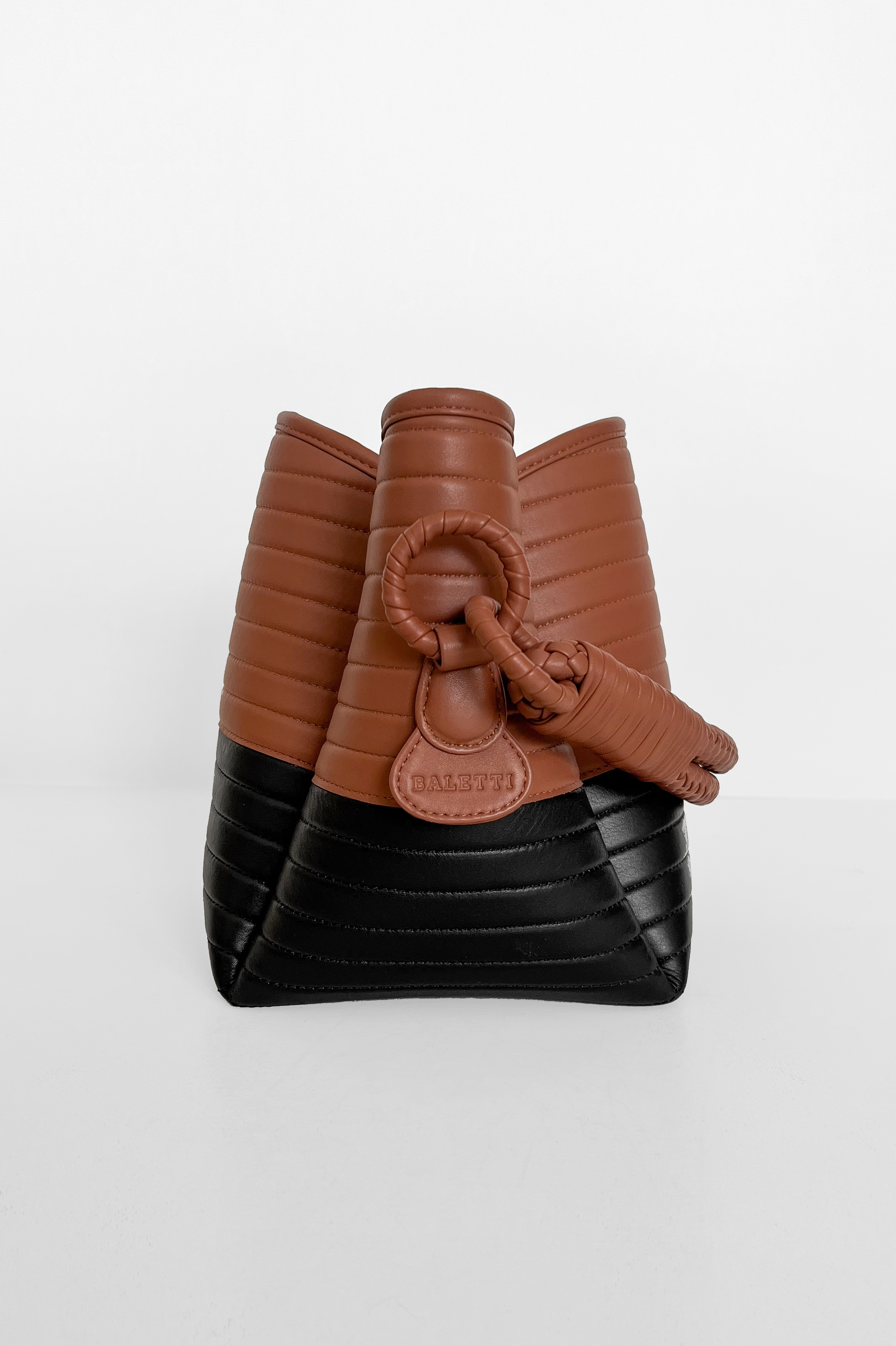 Tulip Oxford Bag, Black & Brandy