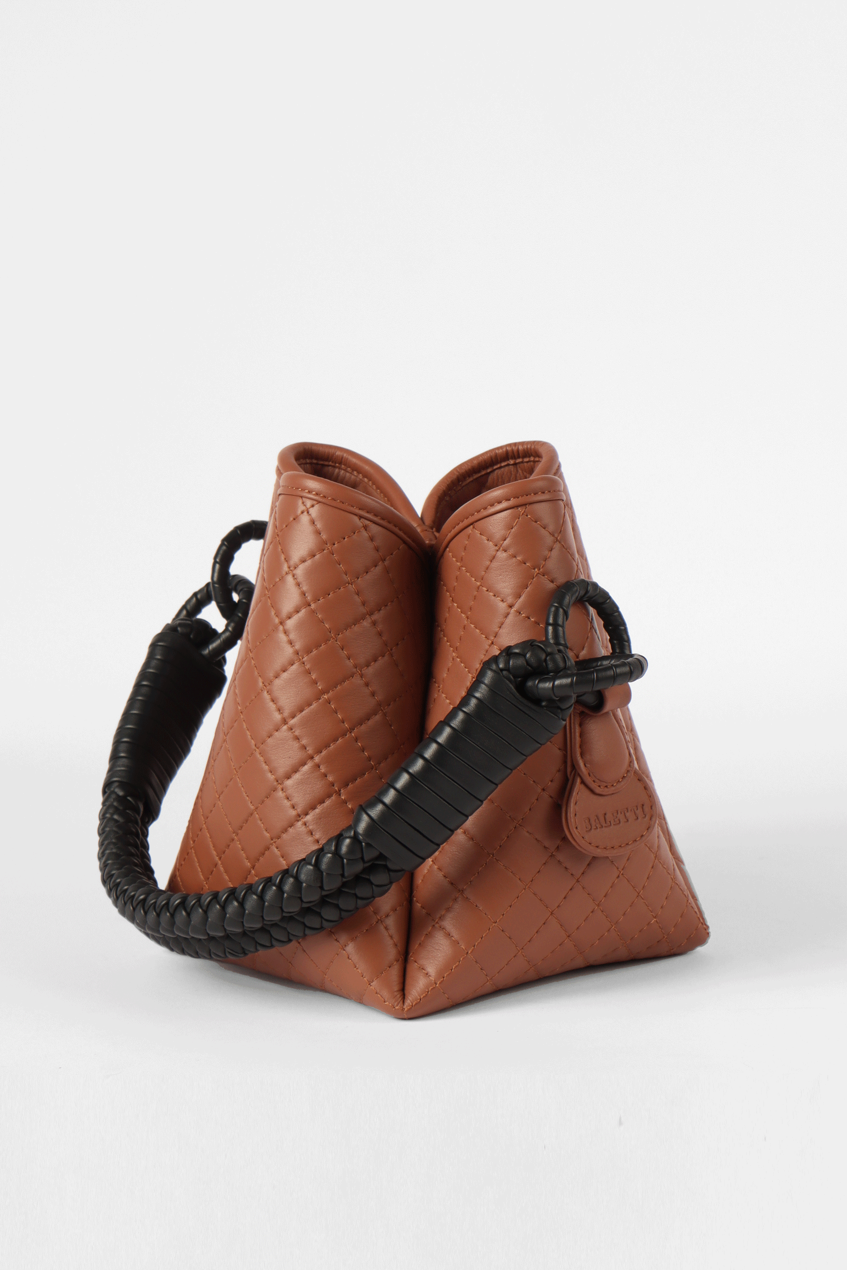 Tulip Mini Bucket Bag, Brandy & Black