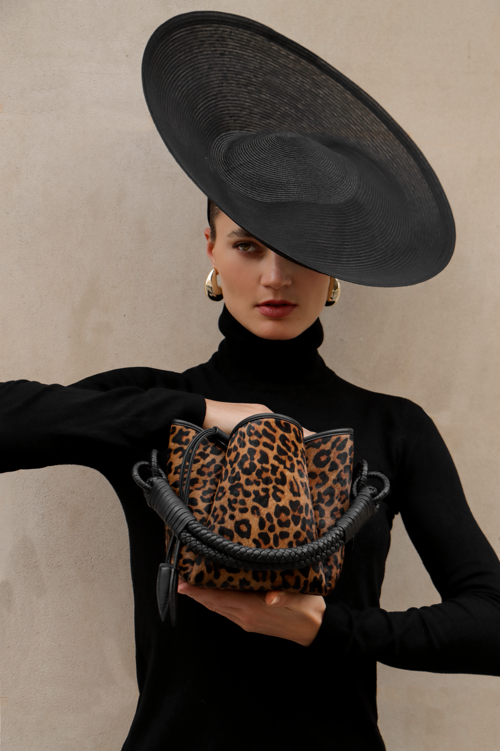 Tulip Mini Bucket Bag, Leopard