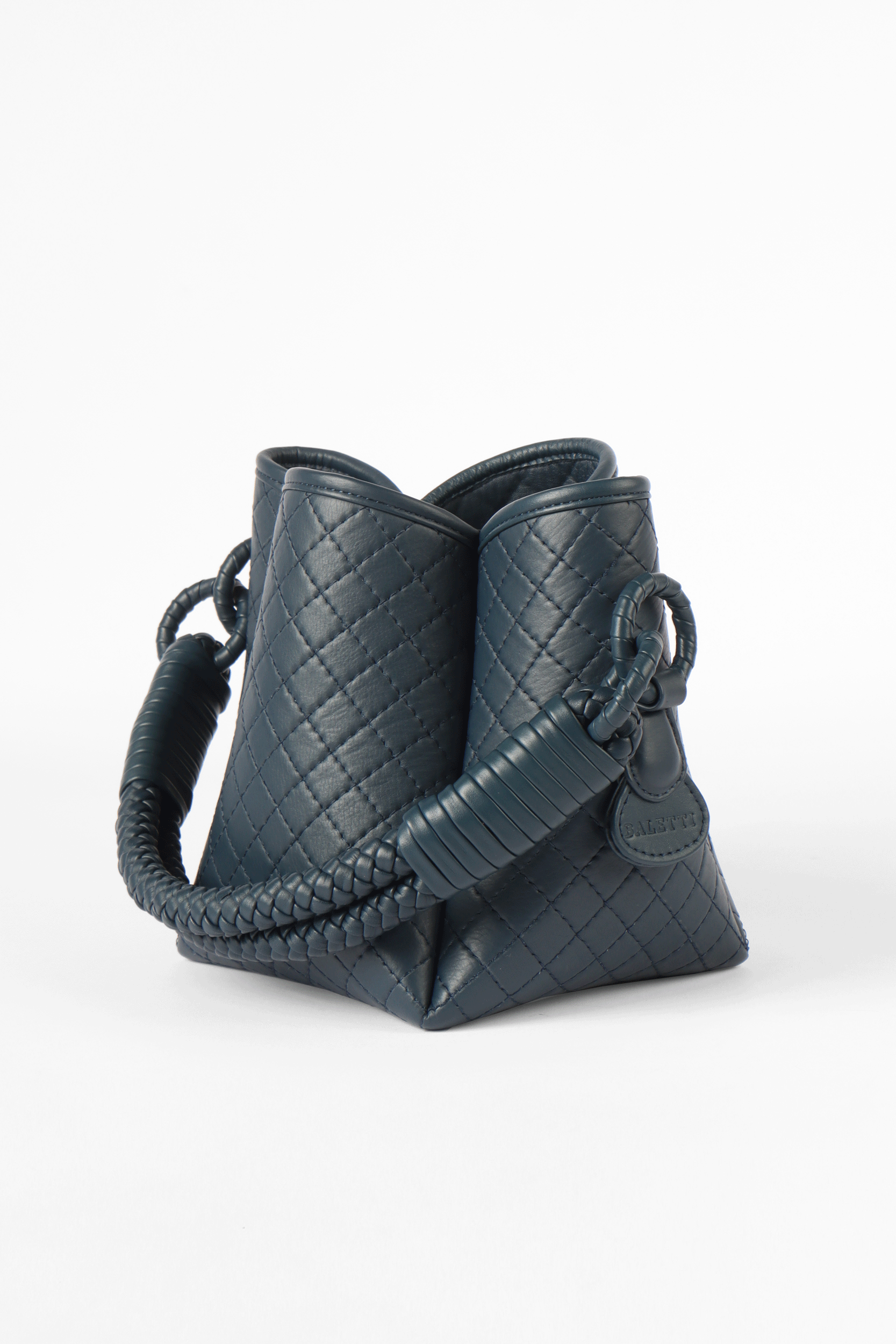 Tulip Mini  Bucket Bag, Navy Blue