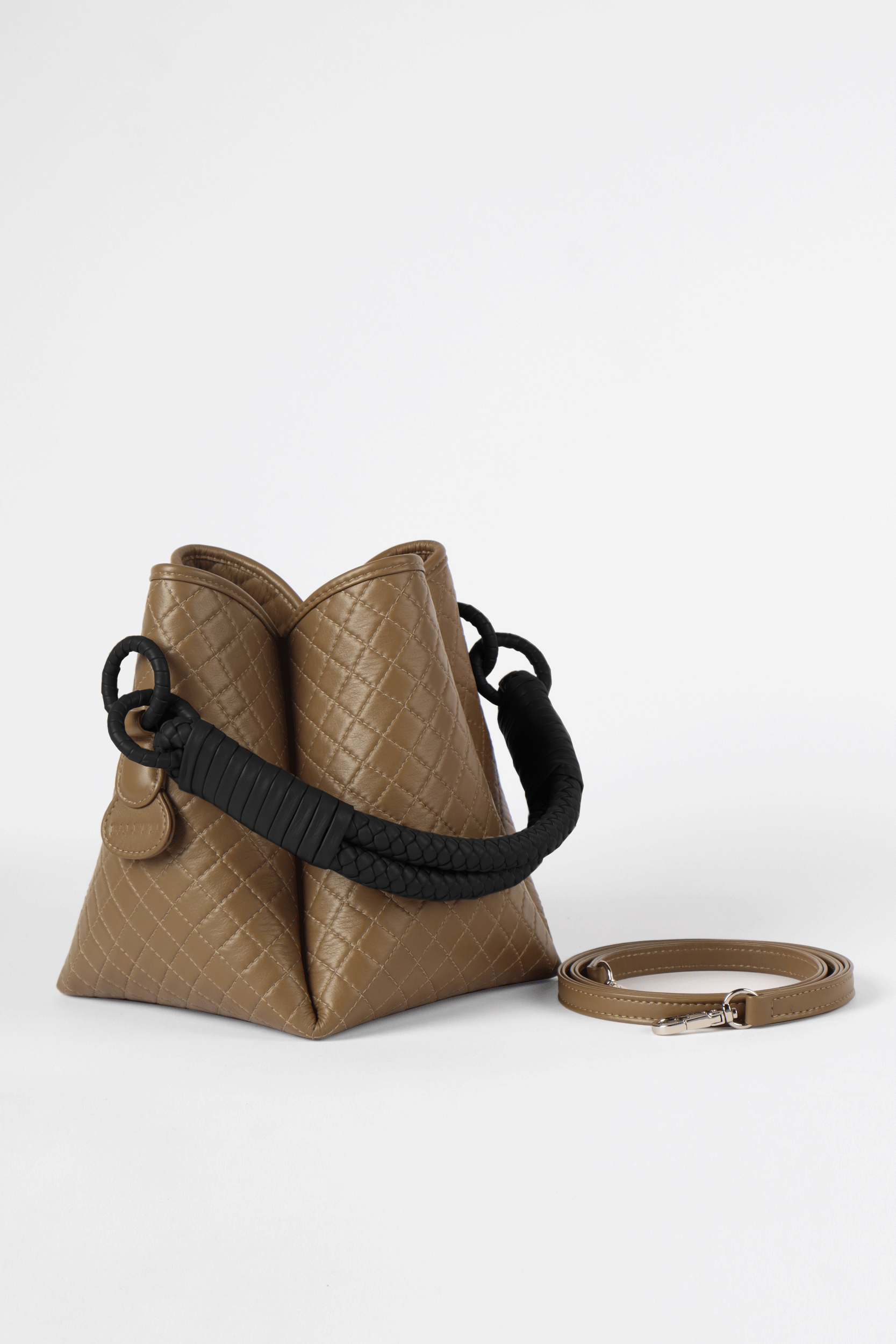 Tulip Bucket Bag, Olive & Black