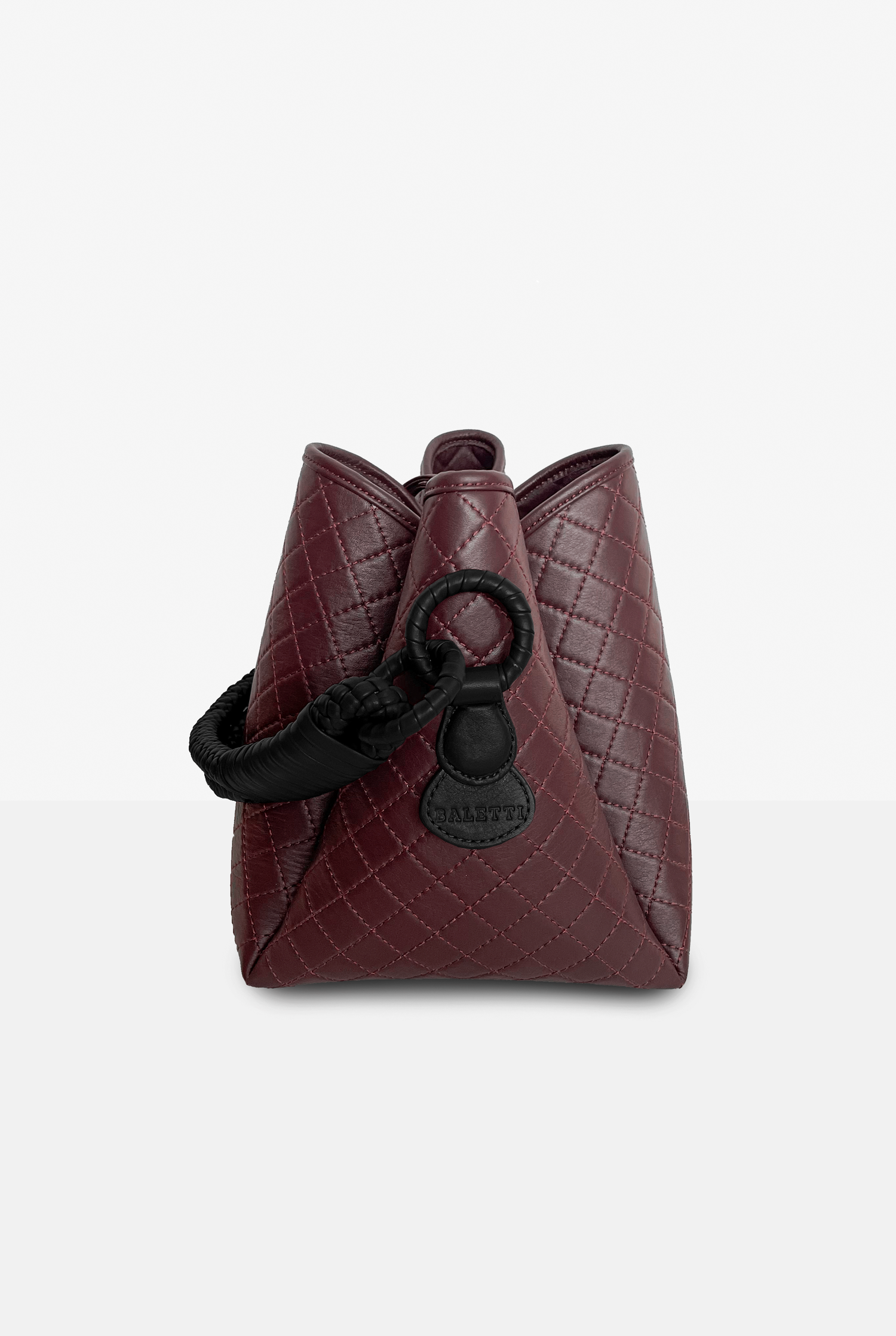 Tulip Bucket Bag, Burgundy  & Black
