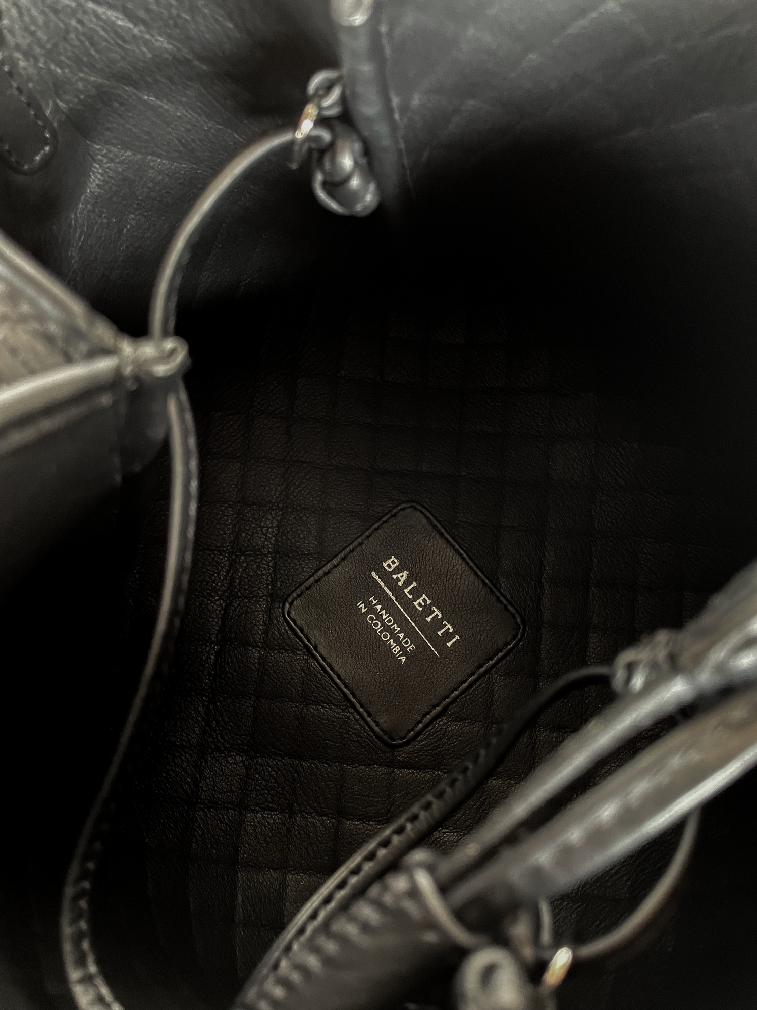 Tulip Bucket Bag, Black & Brandy